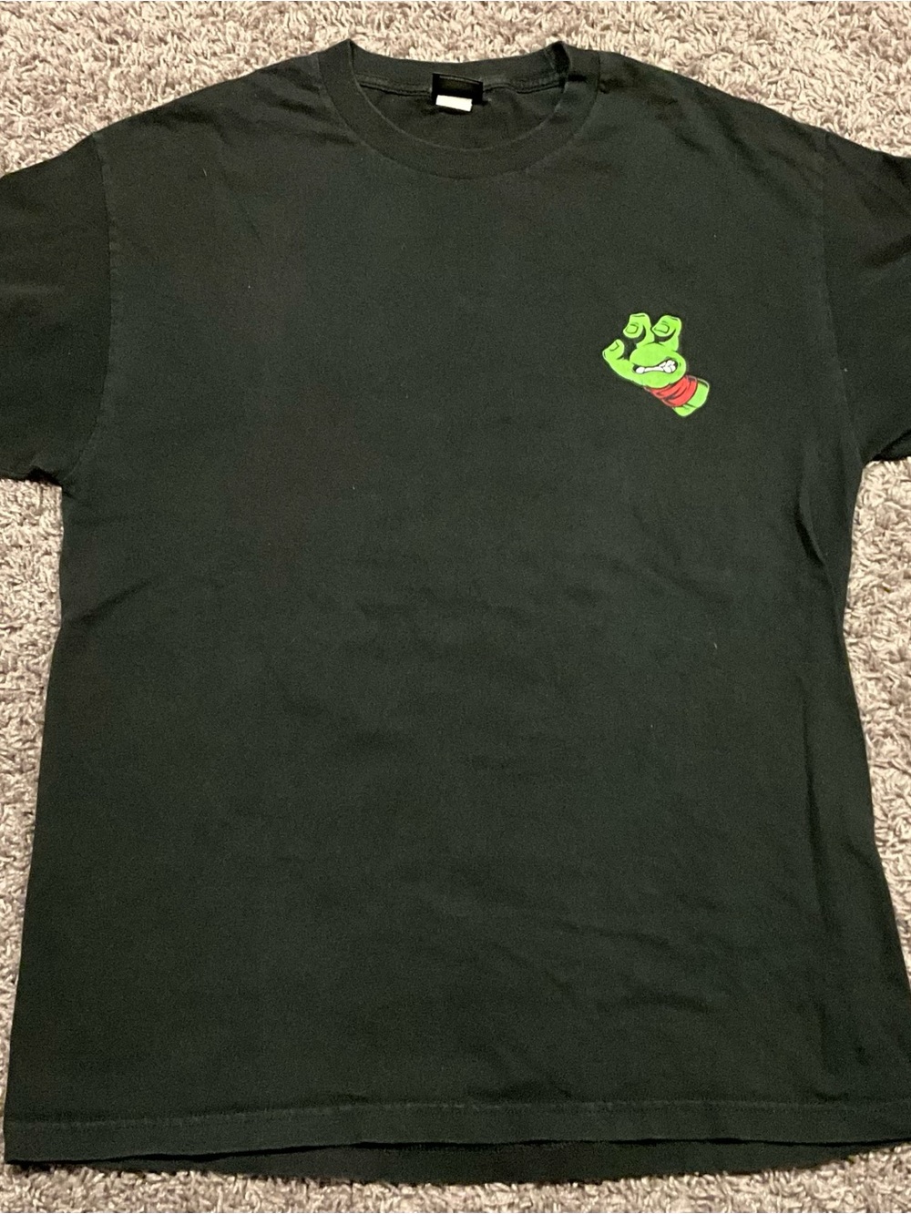 SANTA CRUZ × TEENAGE MUTANT NINJA TURTLES - SCREAMING HAND TEE - BLACK Sz Large